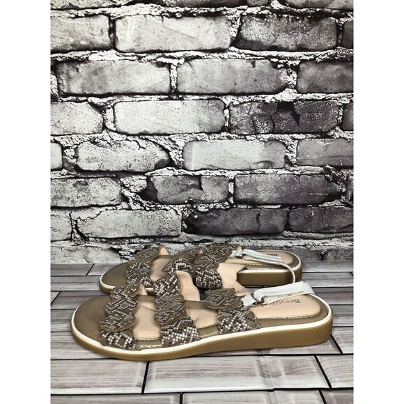 Beautifeel Taupe Patent Leather White Dotted Strap Sandals Women’s Sz 41EU/10.5M - Picture 11 of 16